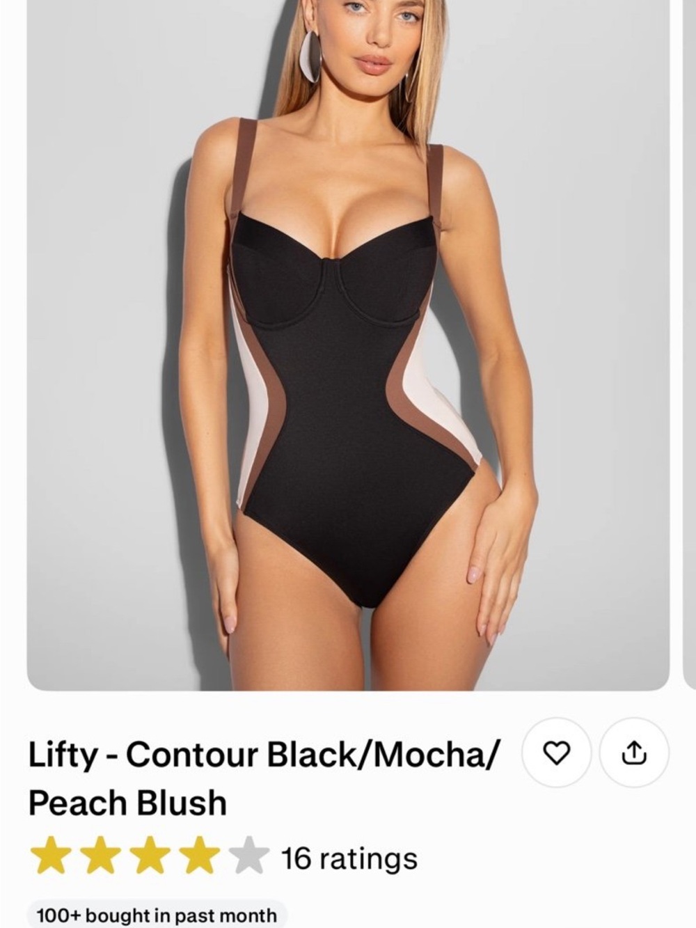 Black Bra with Supportive Shapewear Design